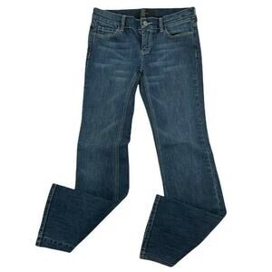 Noir Jeans Women's Size 2 Bootcut Stretch Embroidered Pockets Whiskers Denim